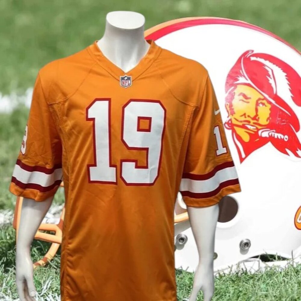 Nike On Field NFL Mike Williams #19 Tampa Bay Buccaneers Orange White Jersey XL